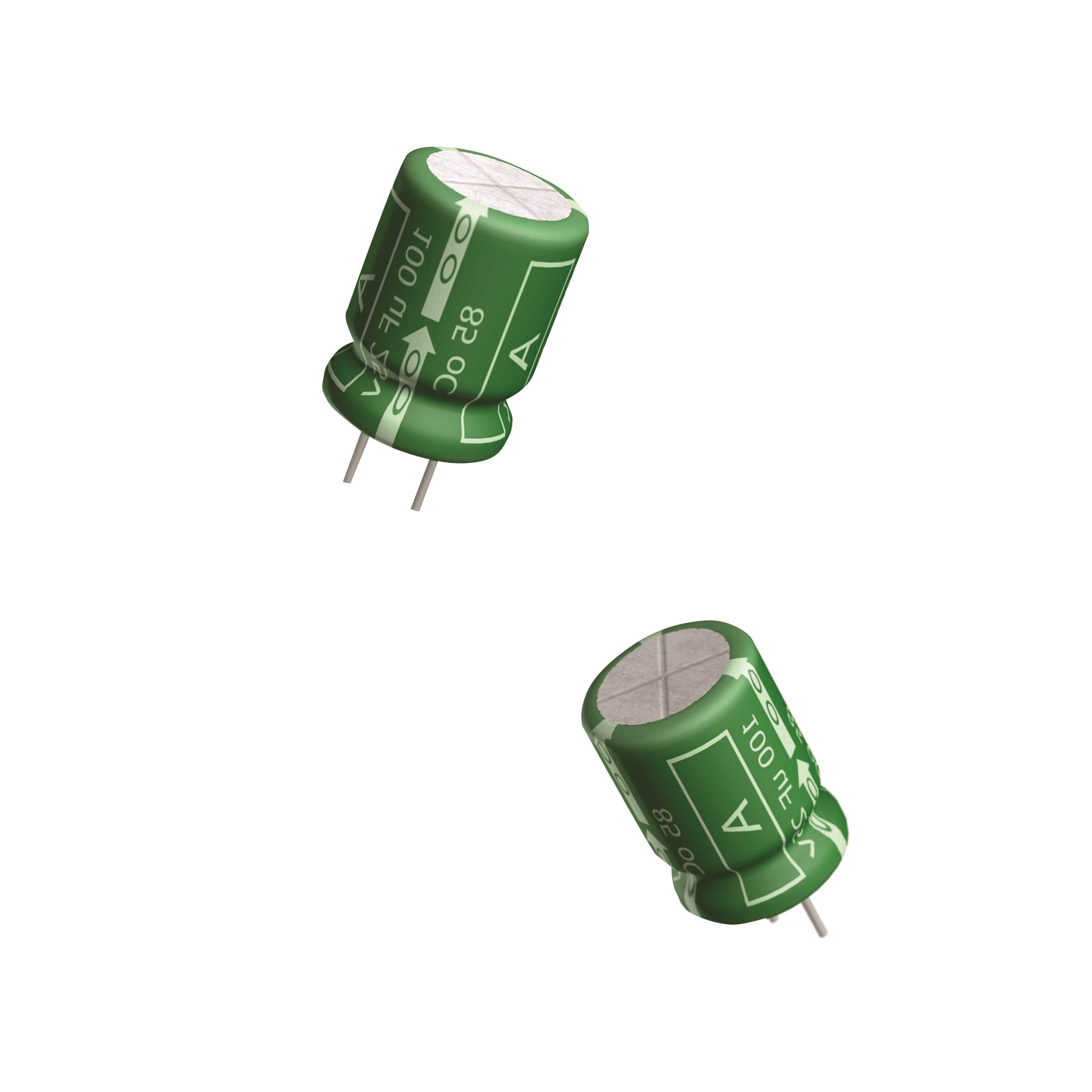 two green capacitor